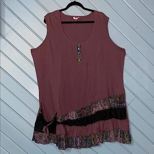 Joe Browns Boho Purple Ruffled  Sleeveless Tunic